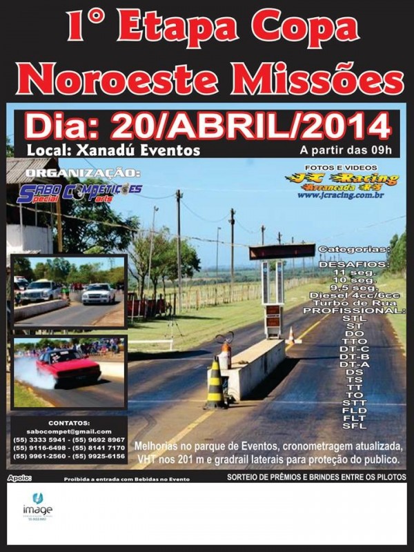 1ª Etapa Copa Noroeste Missões de Arrancadas 2014