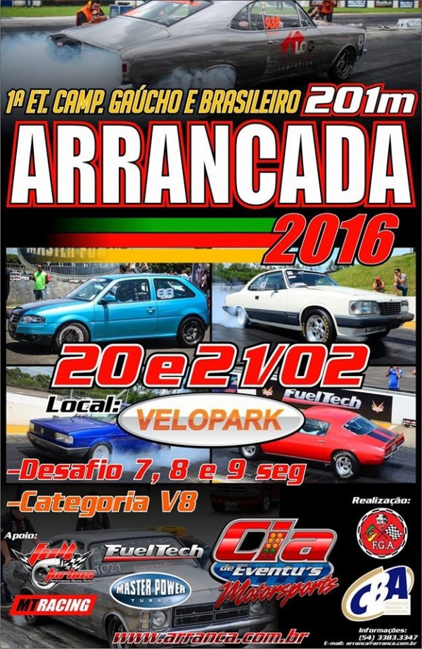 1ª Etapa Campeonato Gaúcho de Arrancada 201m - 2016